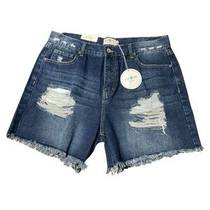 Umgee Blue Jean Shorts Distressed Shorts